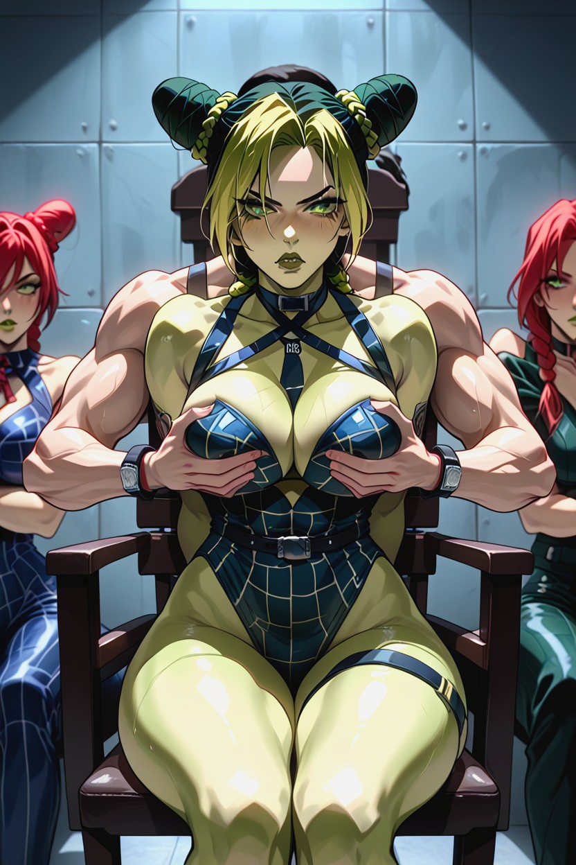 Jolyne Sitting On Makimas Lap, Futa Makima, Makima Sitting On A Chair Porno IA Hentai