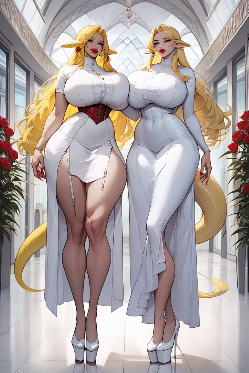 Waist, Collar, Red Fingernails Hentai IA