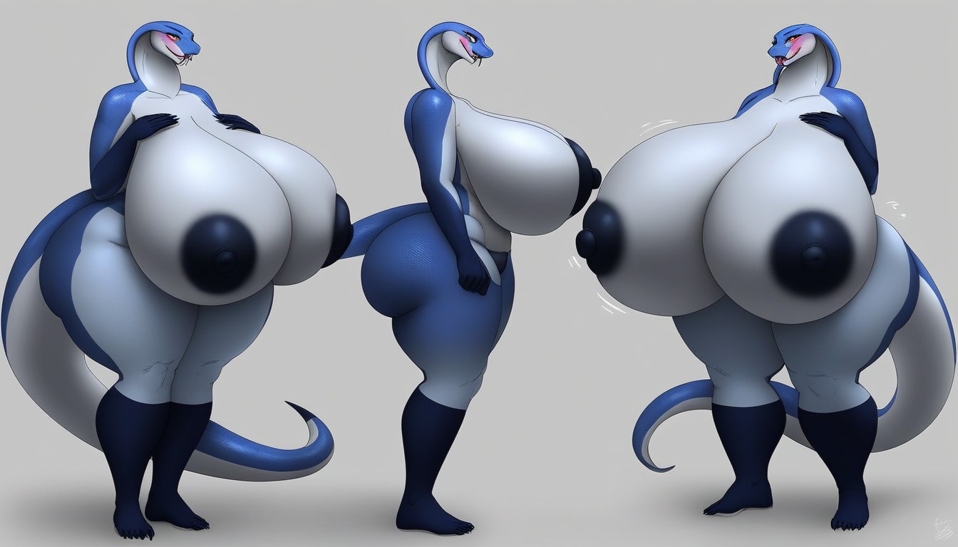 Giga Breasts, Wide View, Bedroom Furry AI Porn
