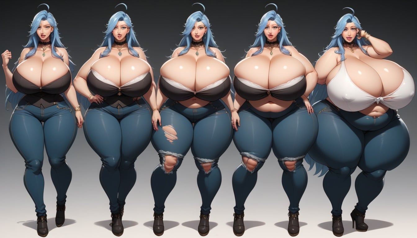 Breast Expansion, Most Absurdly Unreal Hyper Immense Massivlely Ultra Mega Fat Breasts Expansion, Gothic BBW AI Porn