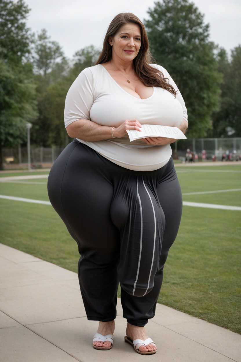 Massive Ass, Detailed Bulge, Brunette AI Porn