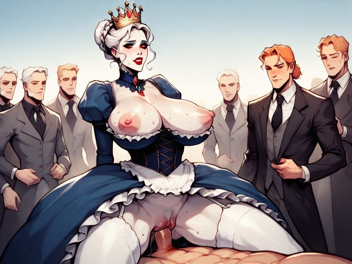 Pale Skin, Puffy Nipples, Crown AI Porn