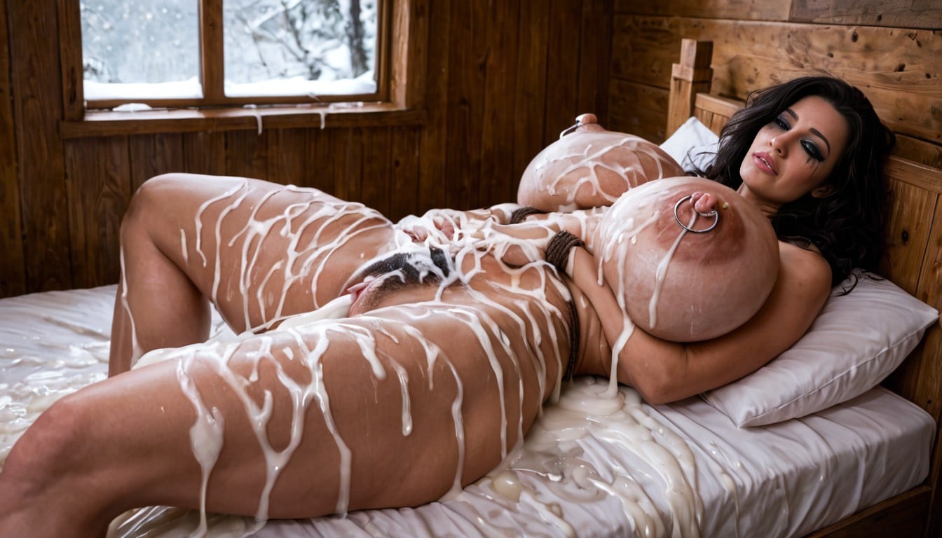 Snowing, Mega Torpedo Tits, A Log Cabin AI Porn