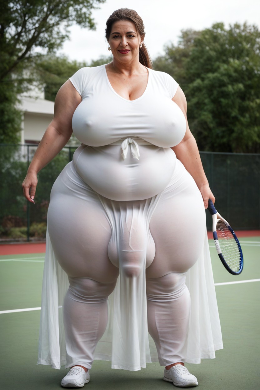 Full Body, White Skirt, Fitted Collard Shirt AI Porn