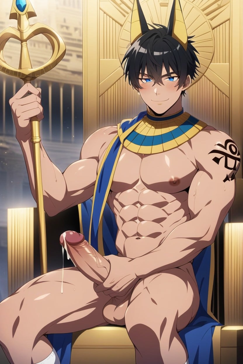 Black Hair, Pyramids, Spiky Hair Porno IA Gay