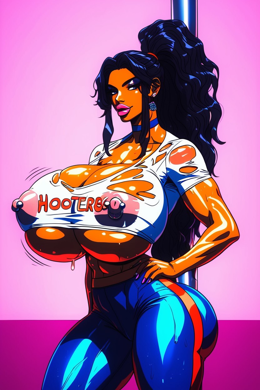 Haut Sans Bretelles, Clivage, Hooters Woman Porno IA