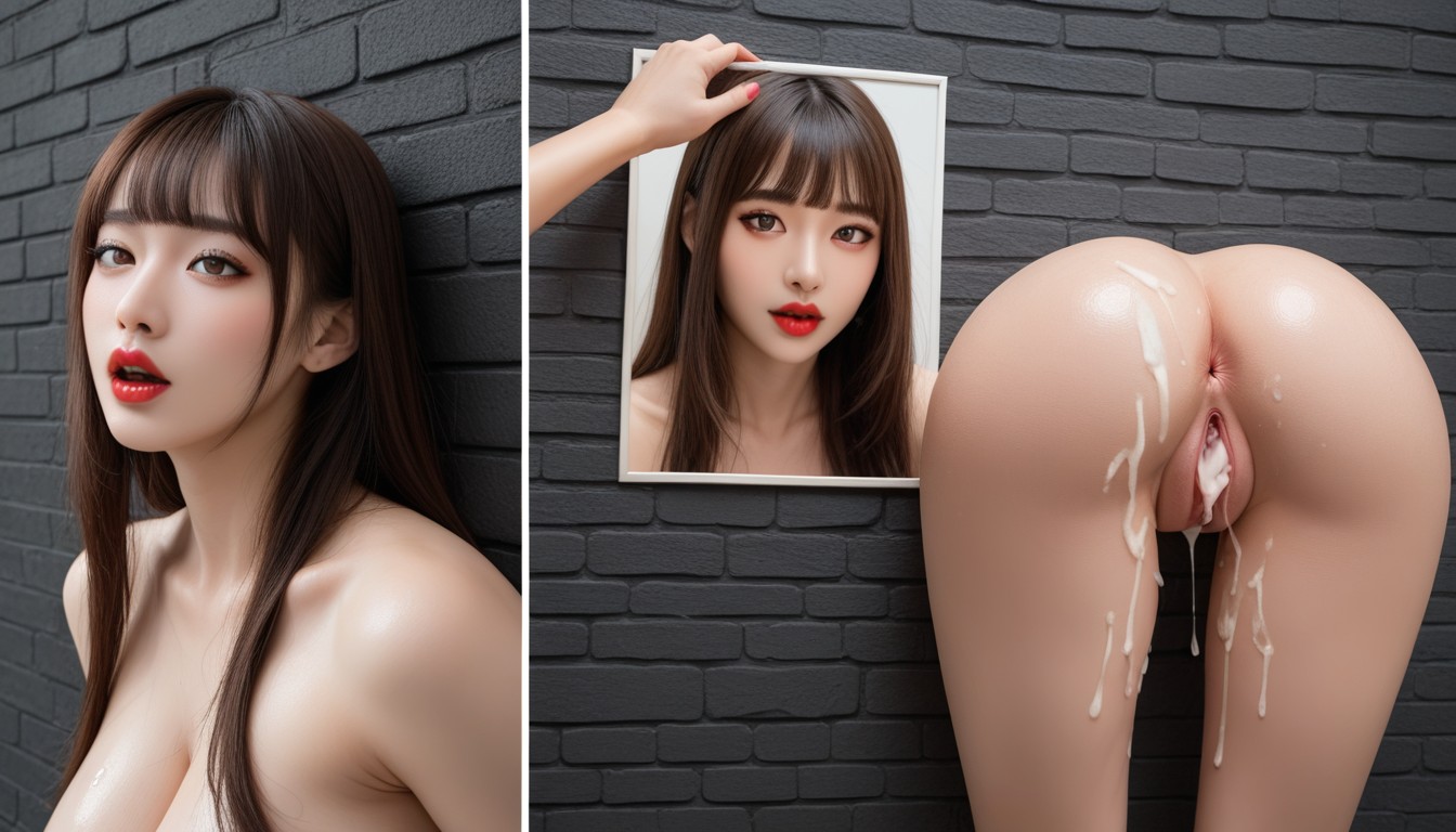 Side View, Middle-parted, Long Hair Asian AI Porn