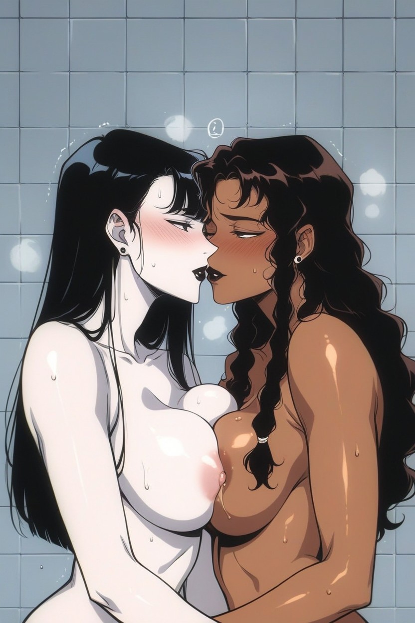 Bed, Black Eyes, Black Eye Liner Porno IA Hentai