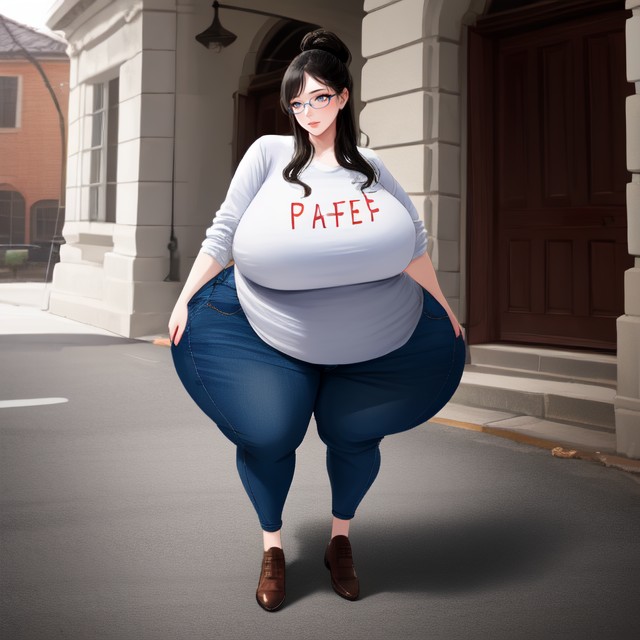 Hyper Bottom Heavy Pear Shaped Hourglass Body Shape, Extra Thick Bbw, Italian Latin White AI Porn