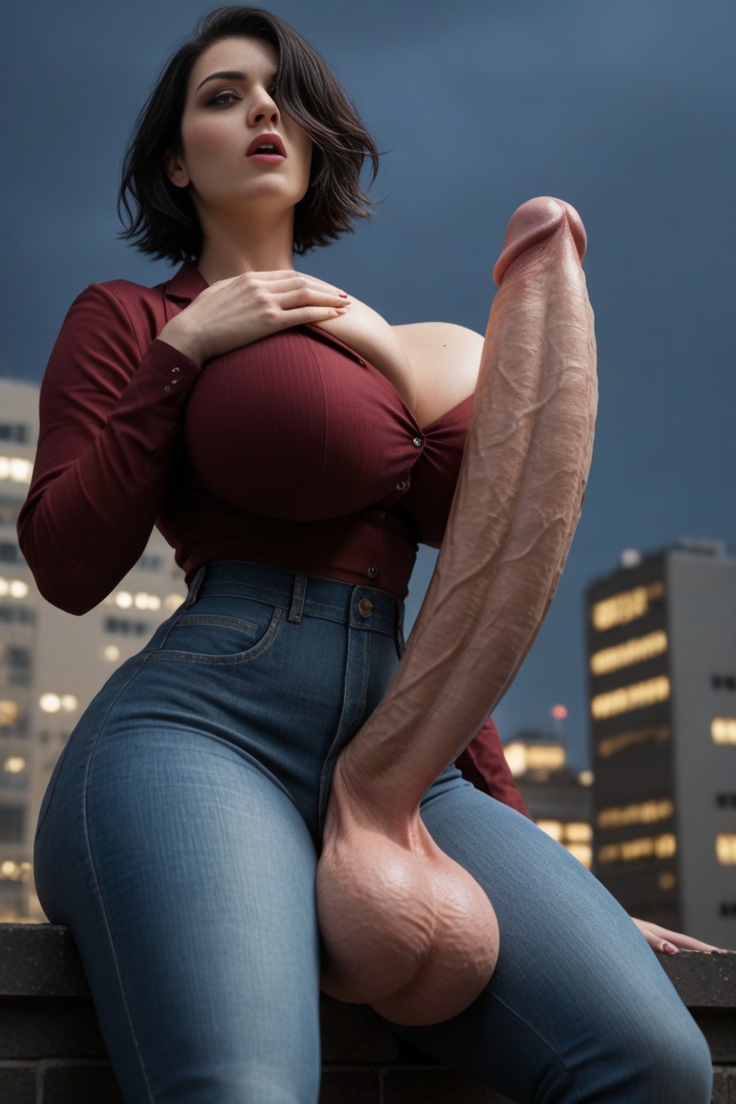 Very Wide Shot, Bonitinho, Hyper Gigantic Penis Travesti IA Pornô