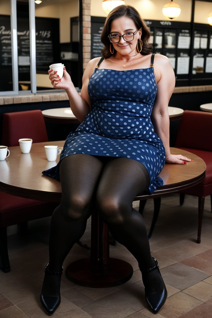 Red Nails, Brunette, Thick AI Porn