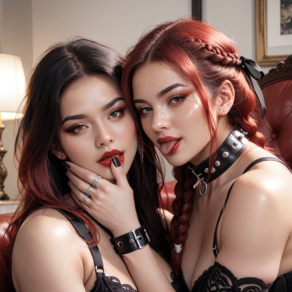 18+, Gothic Armchair, Face Close Up Hentai AI Porn