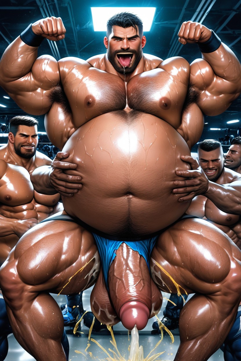 Drooling, Gigantic, Fat AI Gay Porn