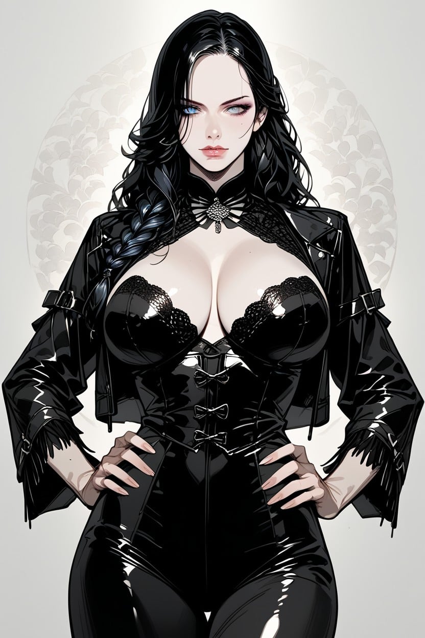 Yennefer From Witcher, Massive Natural Breasts, Light Blue Eyes Hentai IA