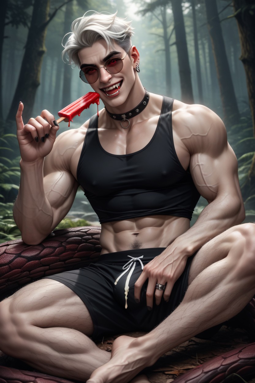 Cum In Strap, Black Jock Strap, Pale Skin ゲイAIポルノ