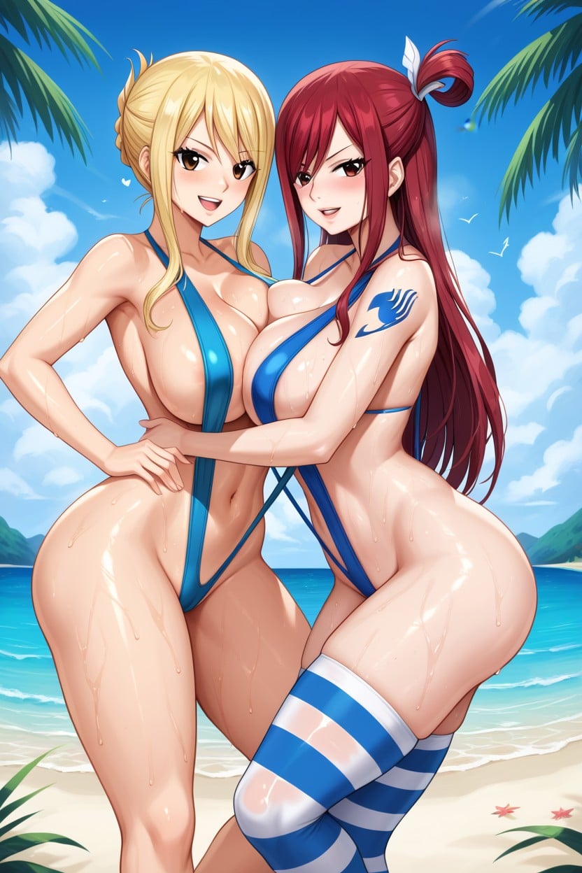 Oiled Skin, Whore, Horny Hentai AI Porn
