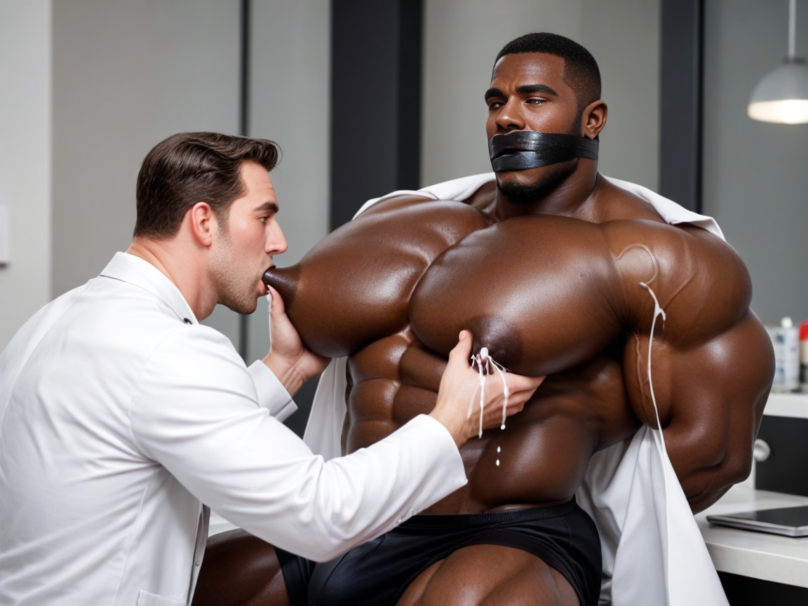 Black Male Scientist In Lab Coat, Nipple Suck, Lab 게이 AI 포르노
