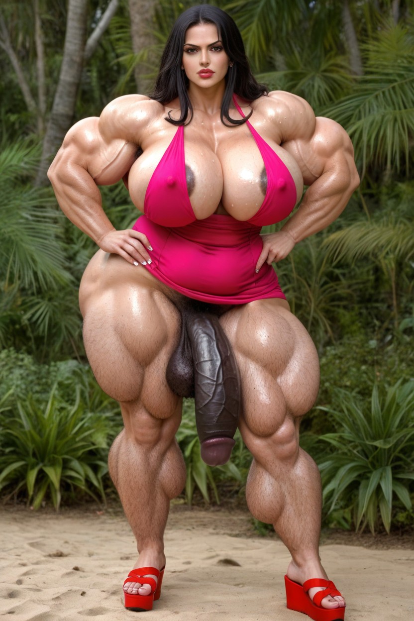 Hairy Underarms, Toned, Huge Biceps ニューハーフAIポルノ