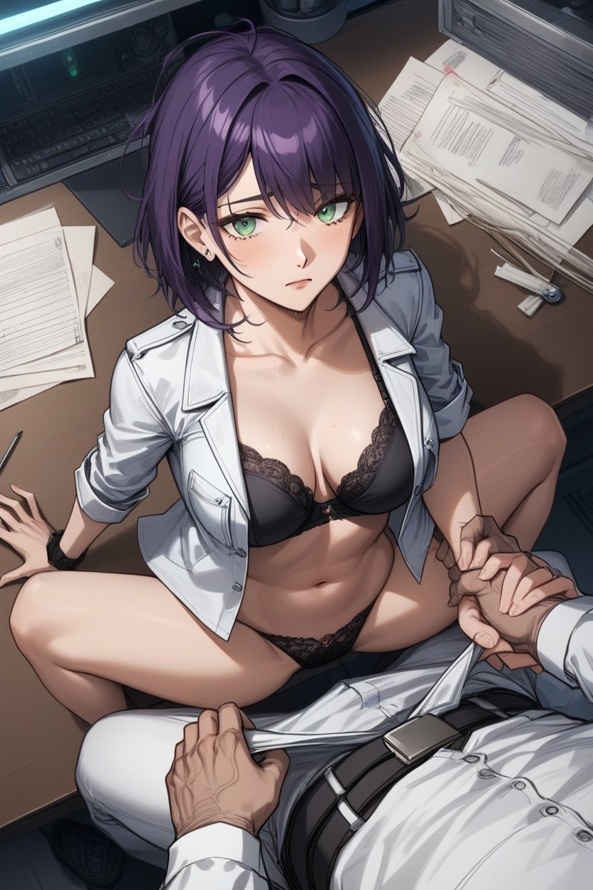 Spread Legs, Skinny, Green Eyes AI Porn