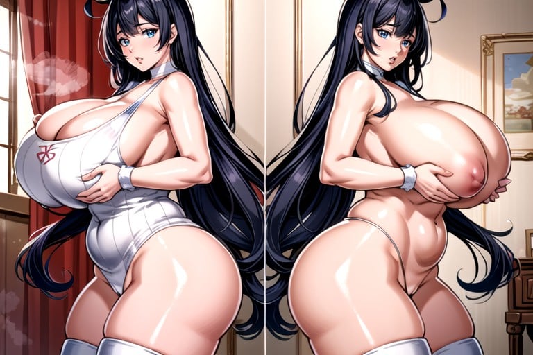 Perfect Face, Hyper Mega Fat Thick Hourglass Body Figure, Hyper Busty Plump Fat Foxy Fox Woman Hentai AI Porn