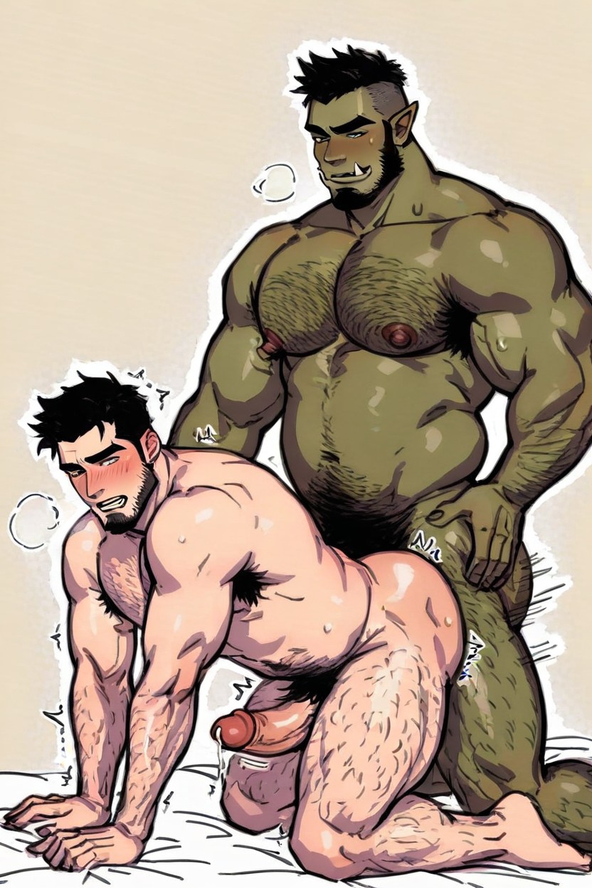 Hyper Hairy Armpits, Pubic Hair, 할로윈 게이 AI 포르노
