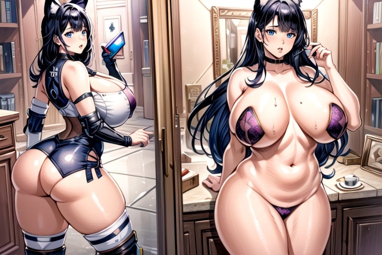 Cleavage, Hyper Mega Fat Thick Hourglass Body Figure, Extra Hyper Enlarging Weight Gain Hentai AI Porn