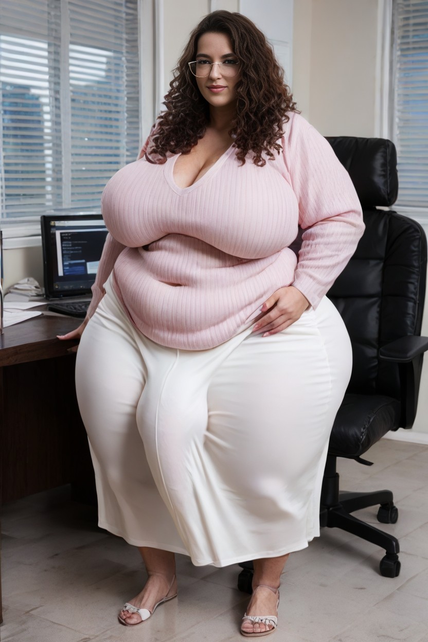 Quality Eyes, Brown Hair, Obese AI Porn