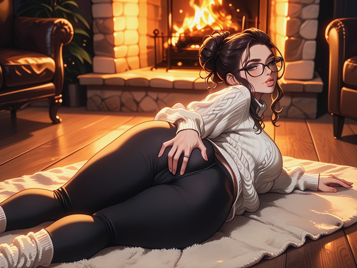 Pale Skin, Cozy, Night AI Porn