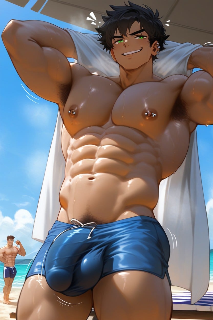 Muscular, Distracted, Shy 게이 AI 포르노
