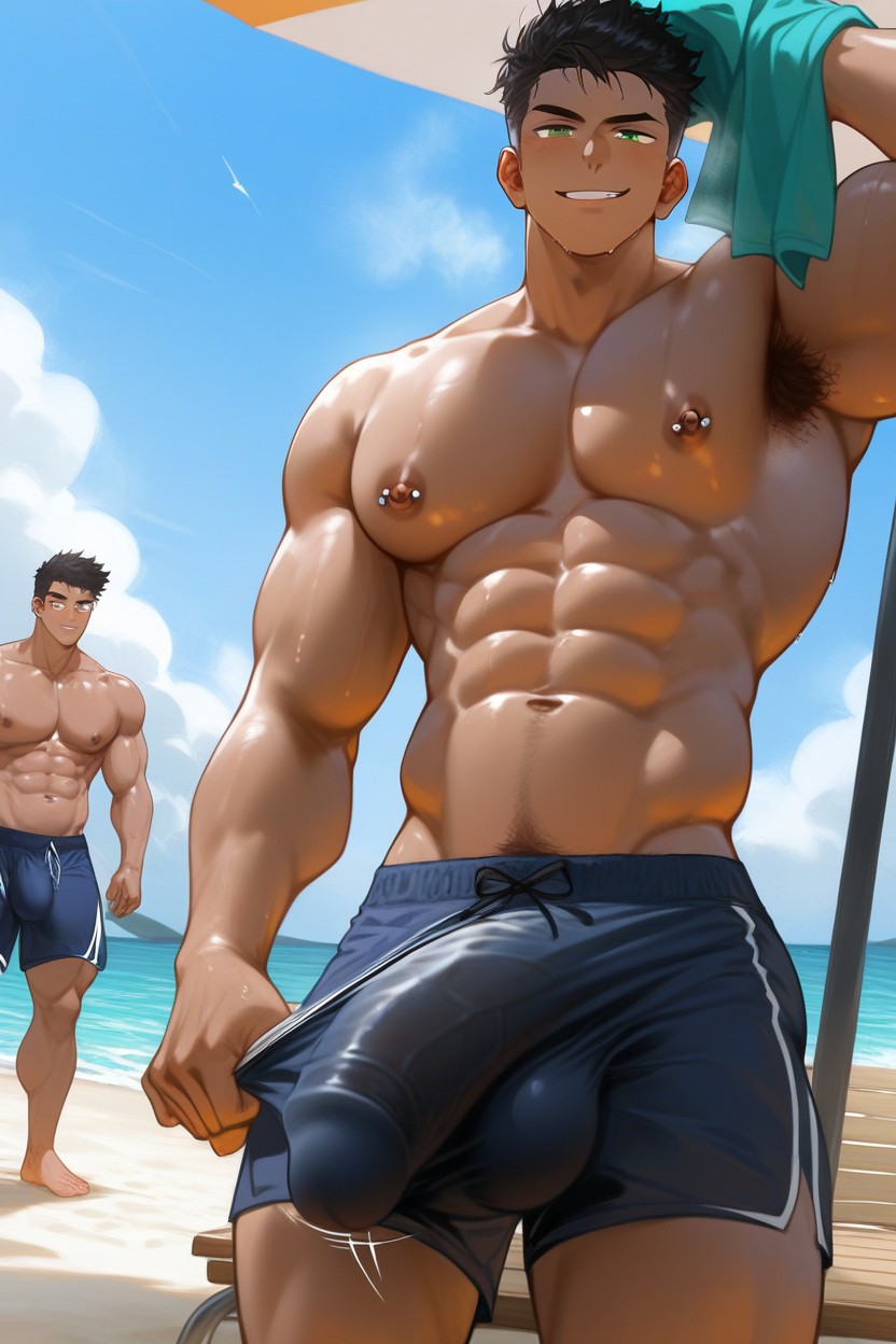 Veiny Cock, Large Pecs, Fit Pornografia gay com IA