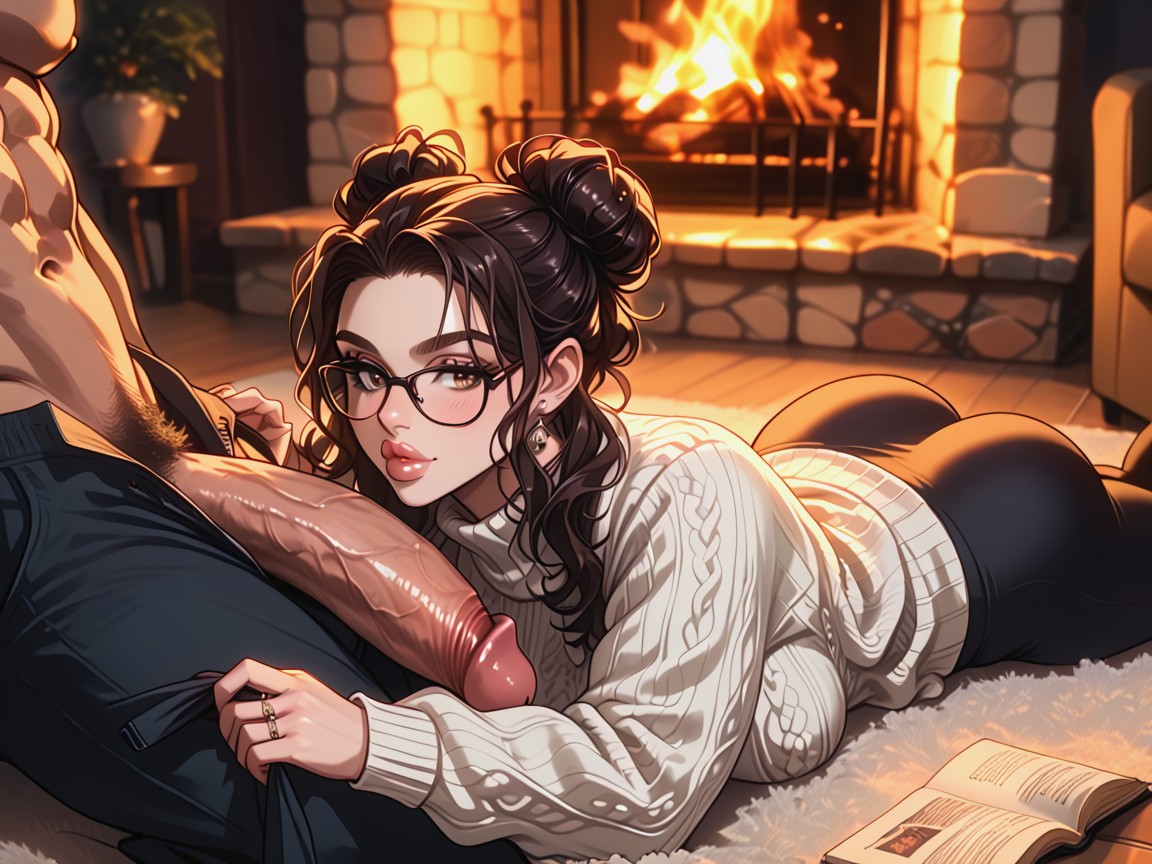 Night, Huge Man, Medium Breasts AI Porn
