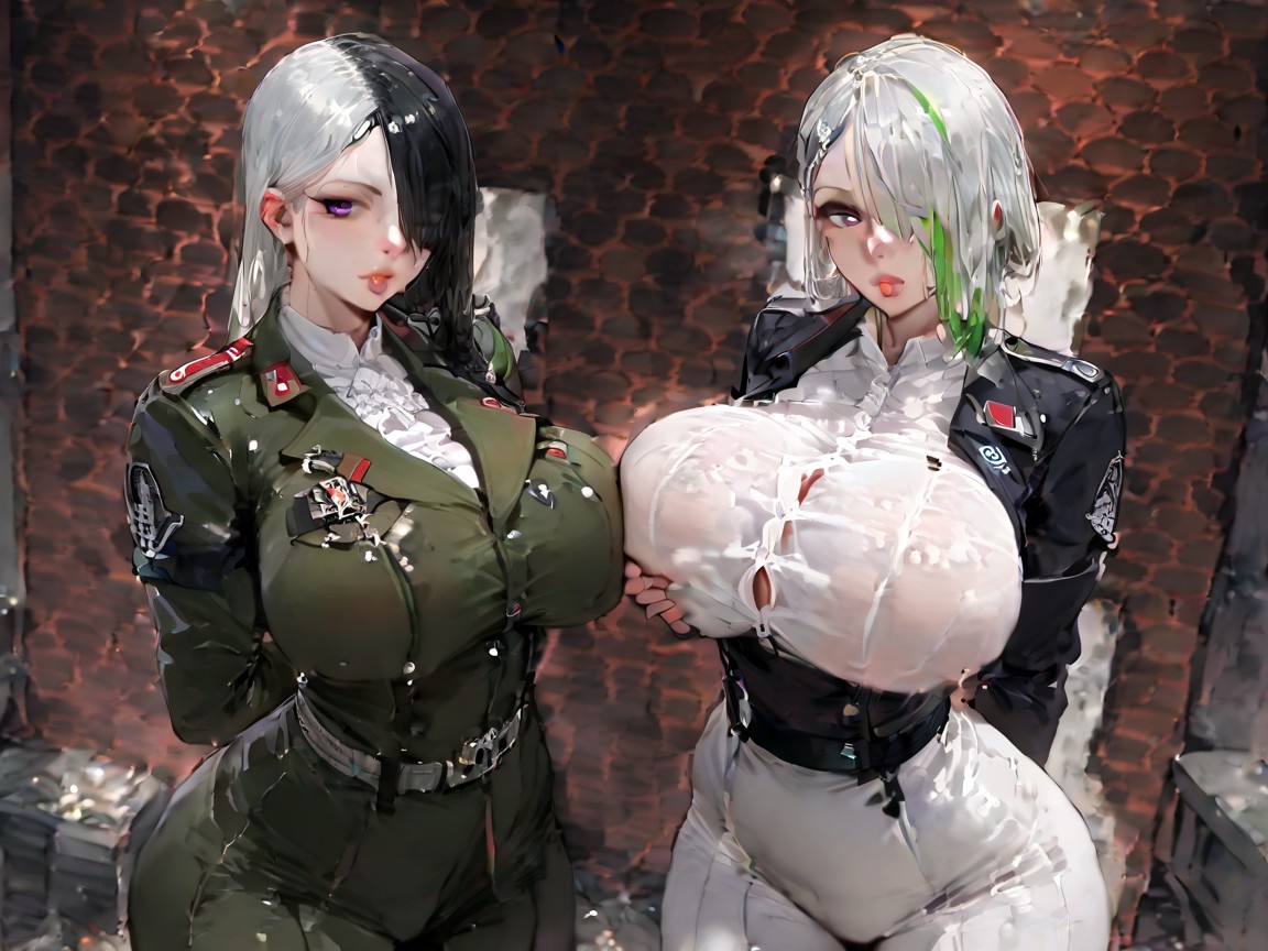 Detailed Waist, White Shirt, Extremely Slutty Gigantic Saggy Erotic Boobs Hentai AI Porn