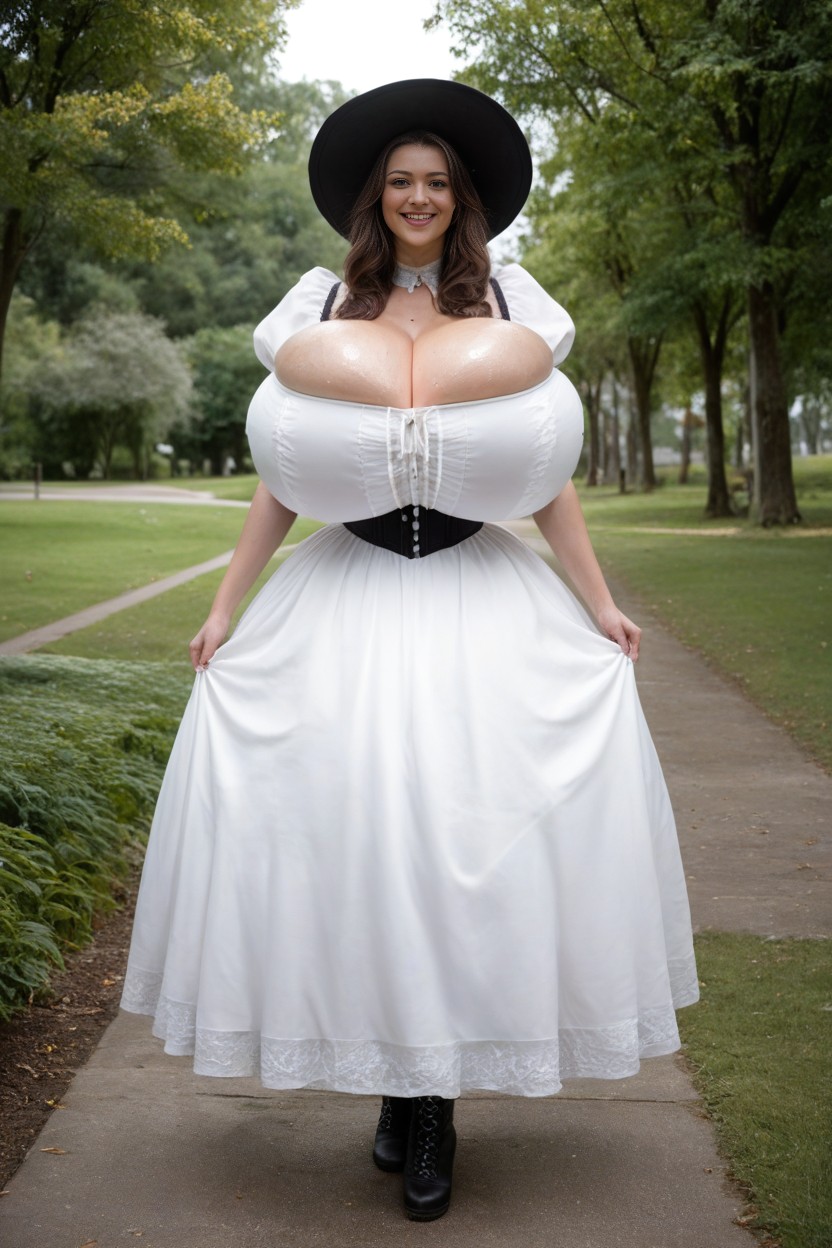 Hyperrealistic Details, Full Lips, Giant Massive Gigantic Breasts AI Porn