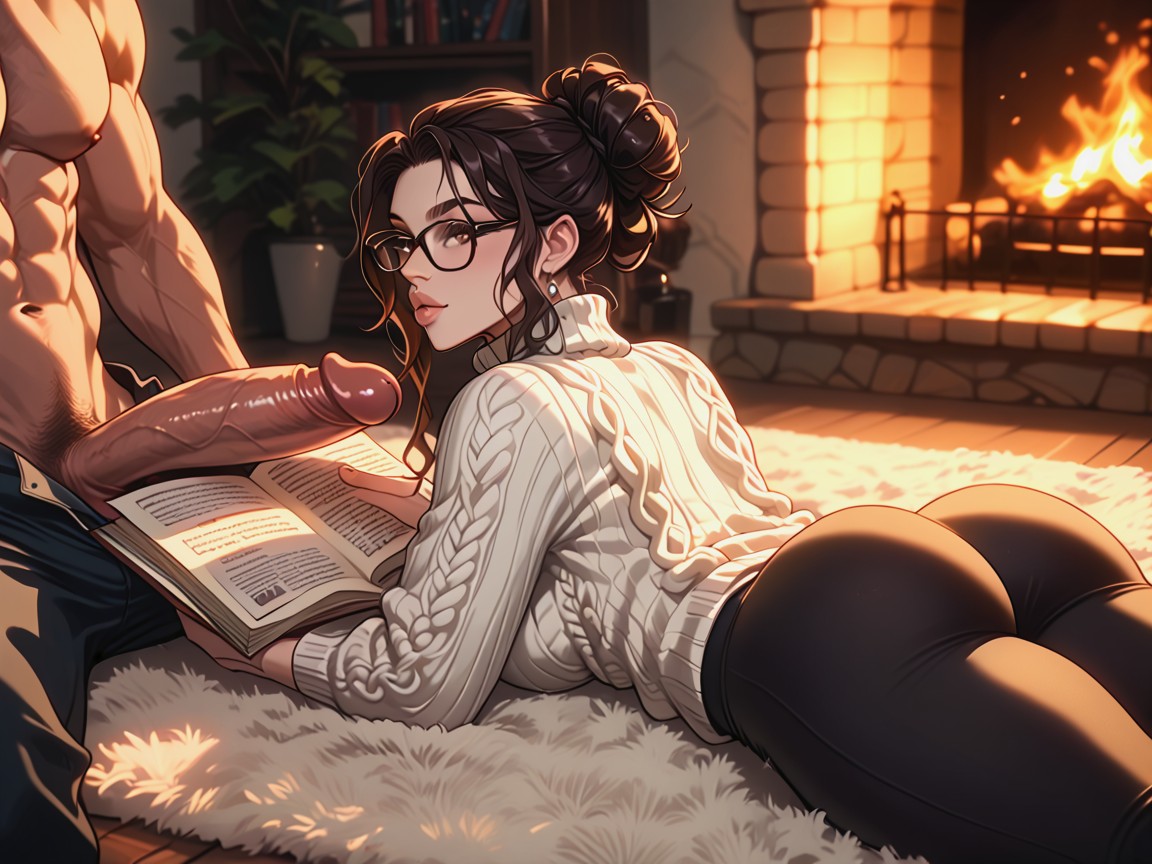 Tall, Fire Light, Cozy AI Porn