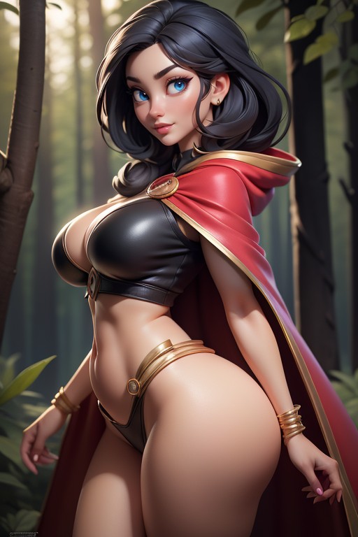 Forest Background, Thick, Black Hair Bob Hentai AI Porn