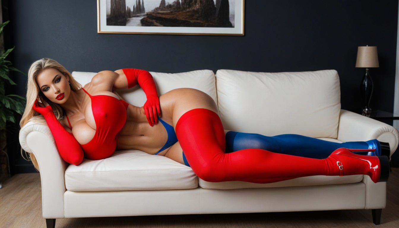 Hyper Large Bimbo, 18+, Huge Pumped Lips AI Porn