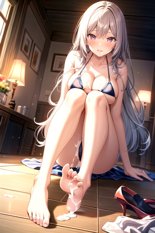 Naked, Rub A Dildo Front Wiev, Bikini Hentai AI Porn