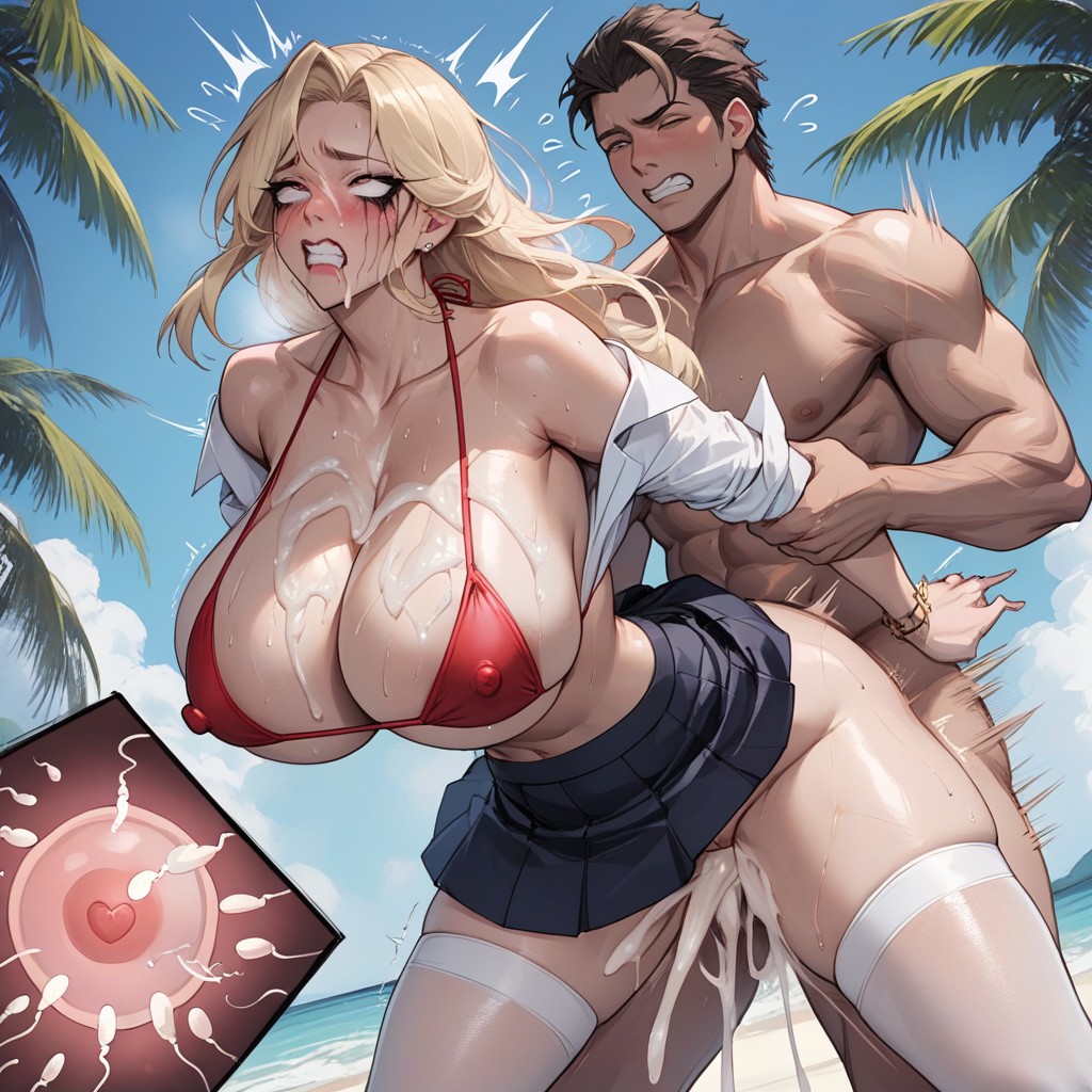 Deep Penetration, Dripping Cum, Sweaty Body Hentai AI Porn