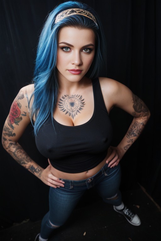 Swamp, Jeans, Blue Eyes AI Porn