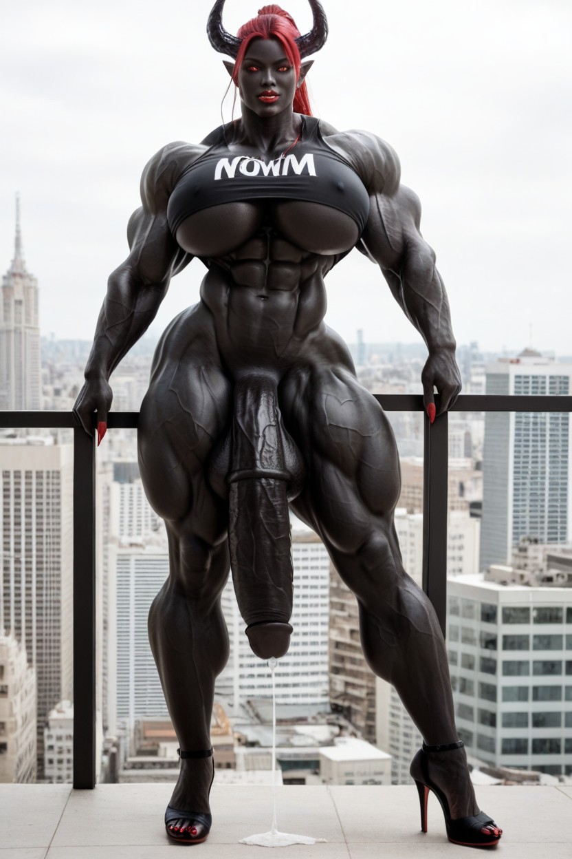 Ripped White T Shirt, Extremely Long Black Cock, Gigantic Muscle Delts 人妖AI黃片