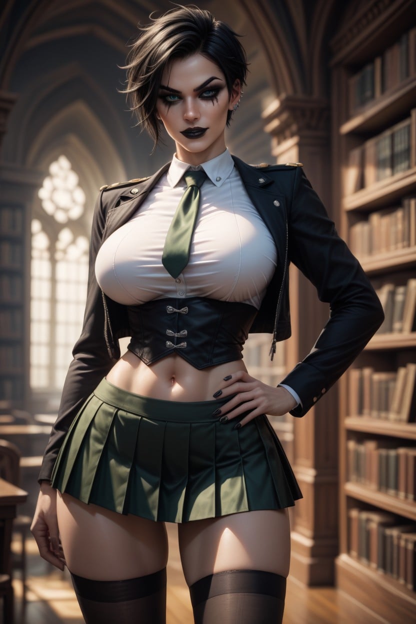 Evil Grin, High Socks, Medium Shot AI Porn