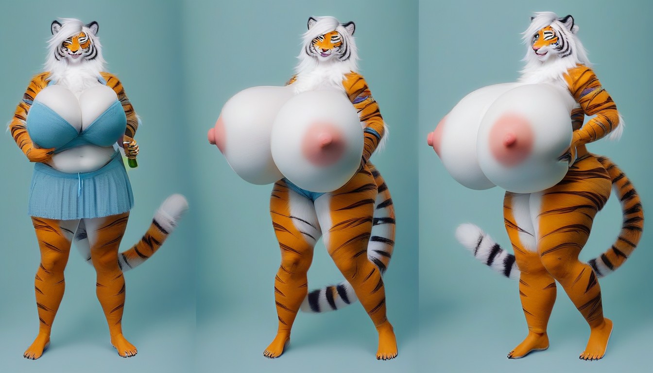 Breast Expansion, Breasts Filling Up, Multiple Views Furry AI Porn