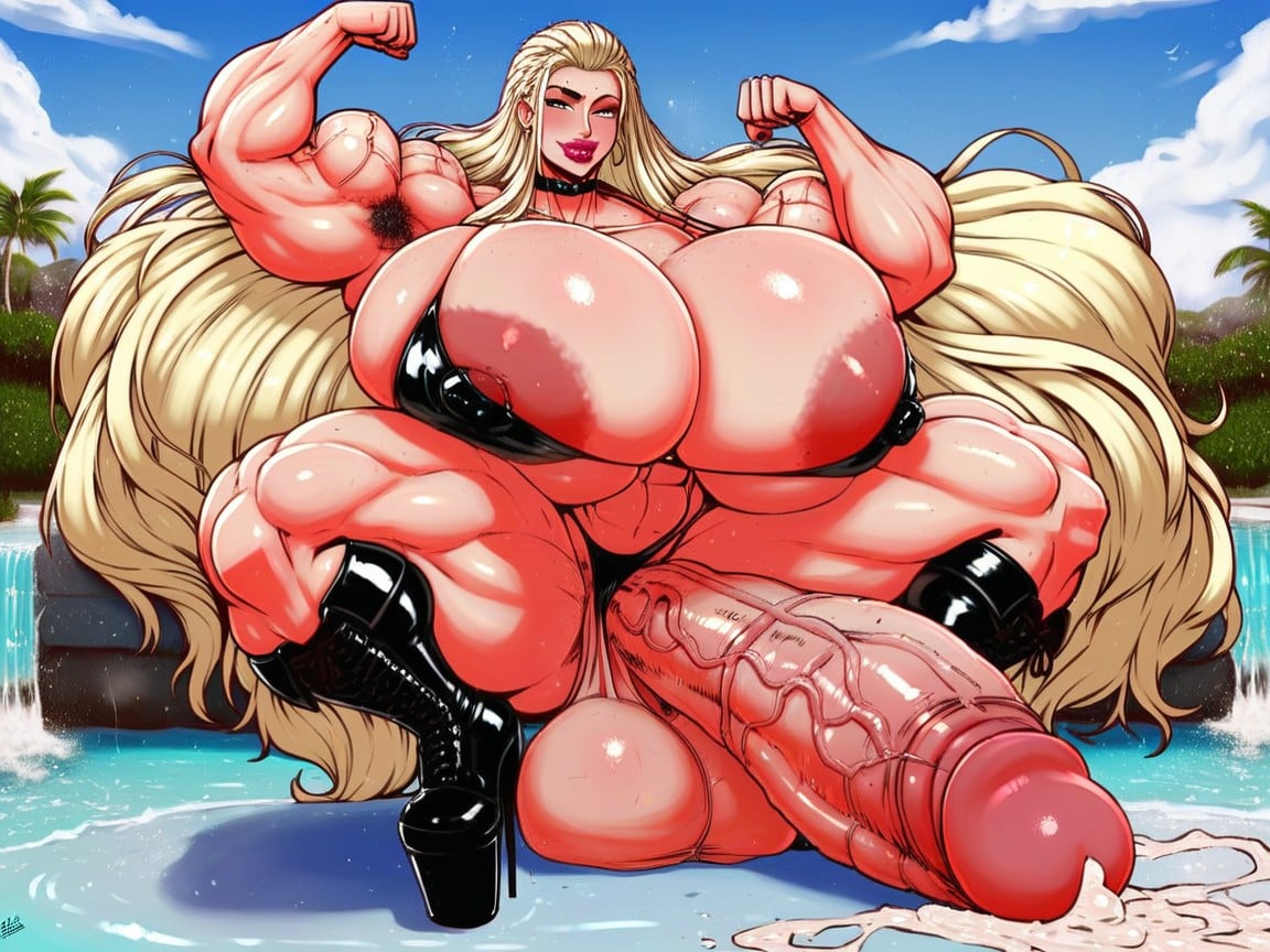 Hyper Testicles, Mamilos Erectos, Hyper Muscle Travesti IA Pornô
