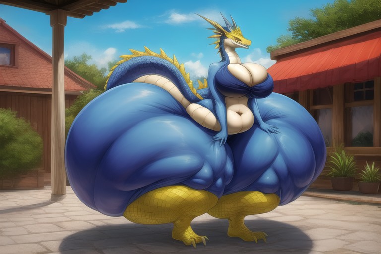 Obese, Dragon, Butt Expansion Furry AI Porn