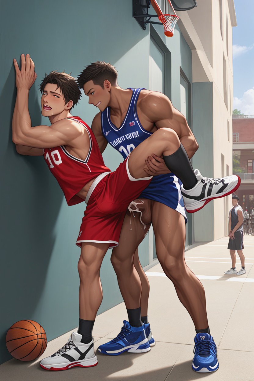 Tongue Out, Drooling, Basketball Jersey AI同性戀黃片