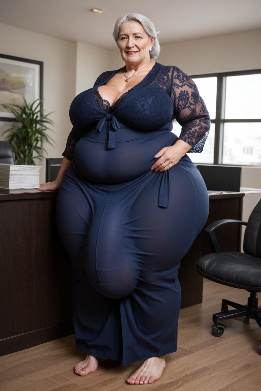 Plump Lips, Boobs, Tight Long Skirt AI Porn
