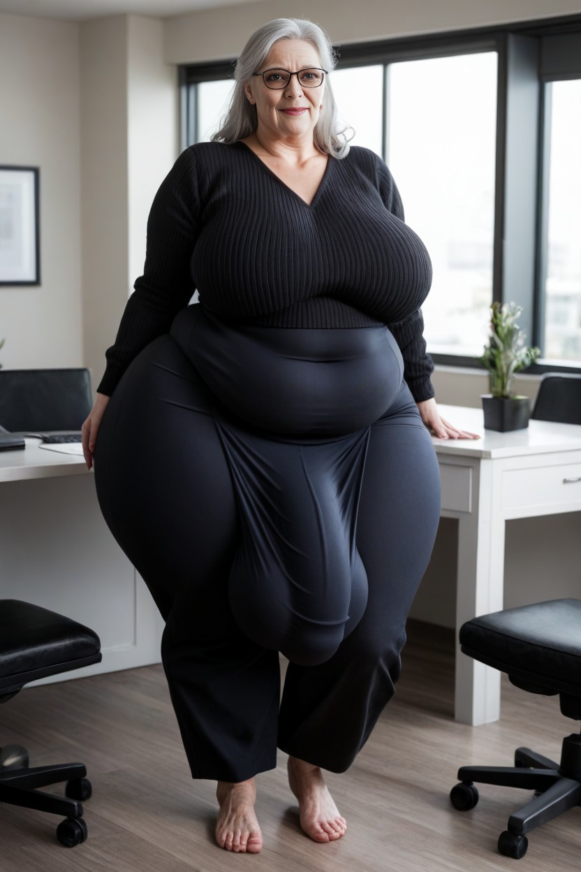 Obese, Hairy Bushy Thighs Like A Sasquatch, Curly AI Porn