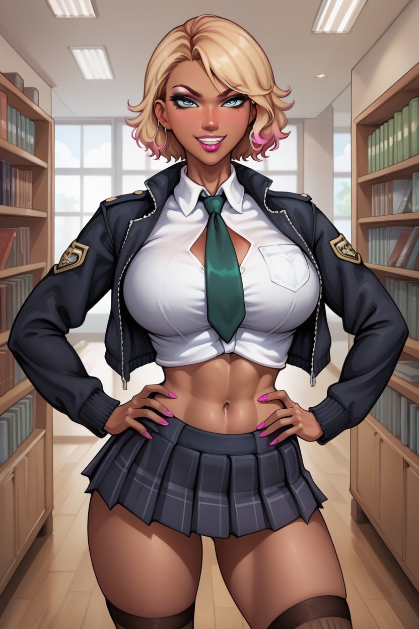 Very Short Hair, Lipstick, Japanese AI Porn