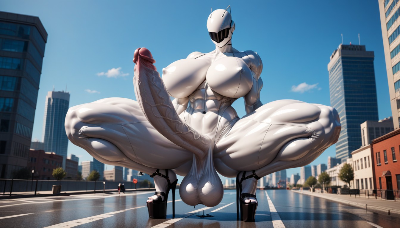Thick Thighs, Liquid Metal, Massive Breasts Travesti IA Pornô