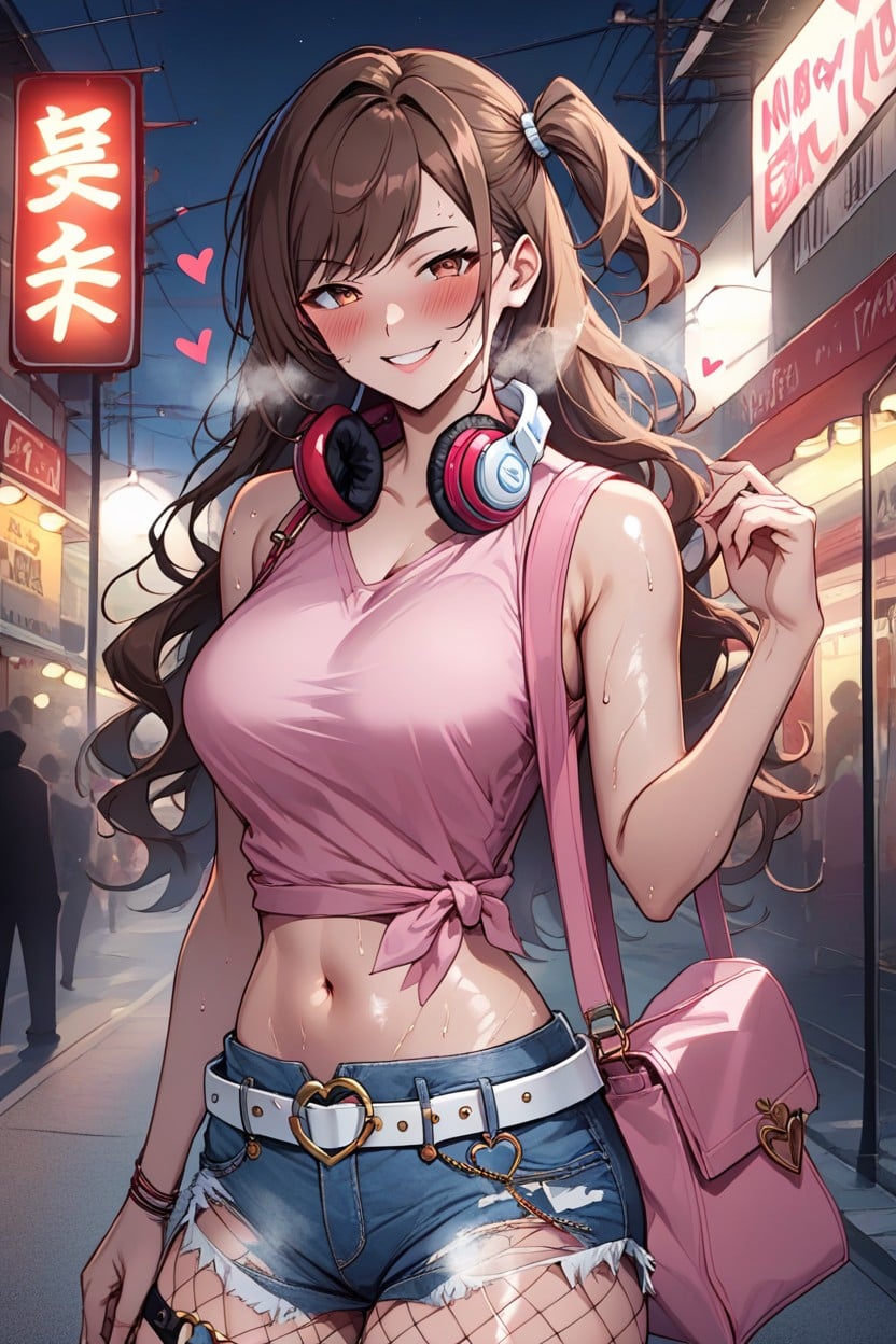 Highres, Headphones, Smug Expression Hentai AI Porn